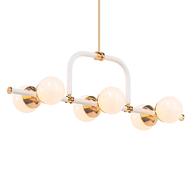 Vintage Elegance: Harrison Brass Chandelier 3D model image 1 