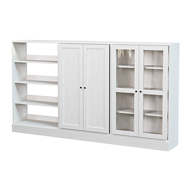 Gray Glass Door Storage Combo: HAVSTA 243x37x134 cm 3D model image 1 