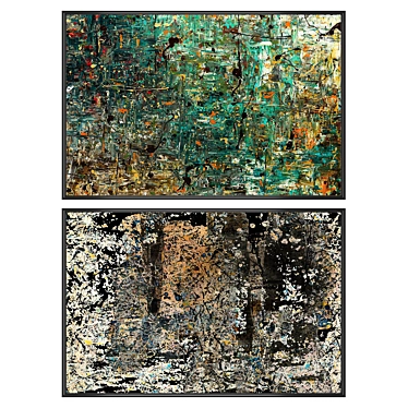 Elegant Art Set: 2 Paintings, 4 Frame Options 3D model image 1 