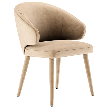 Elegant Cardinale Dining Chair: High-Quality, Textured, and Versatile 3D model image 1 