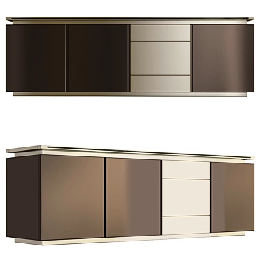 Vintage Parioli Sideboard: Mid-century Elegance 3D model image 1 