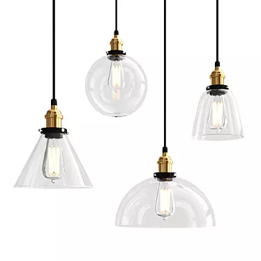 Vintage Style Pendant Lights 3D model image 1 