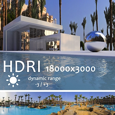 Egyptian HDRI: Daytime Pool House 3D model image 1 