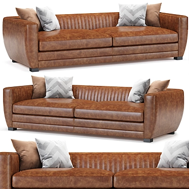 Rourke Contemporary Leather Sofa 3D model image 1 