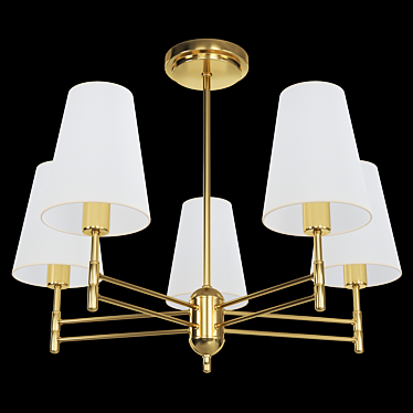 Elegant Fabric and Metal Chandelier 3D model image 1 