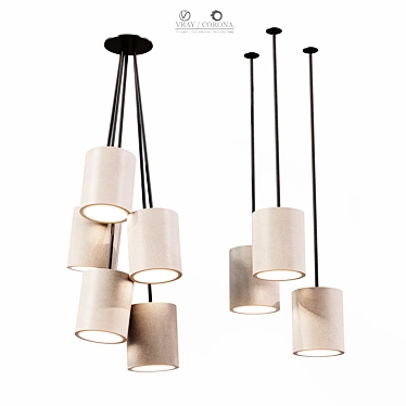 Elegant Cylindrical Ceiling Lamp 3D model image 1 