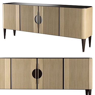 Elegant Beige&Brass Sideboard 3D model image 1 