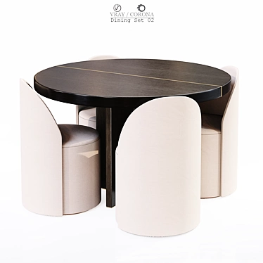 Elegant 3D Dining Set 3D model image 1 