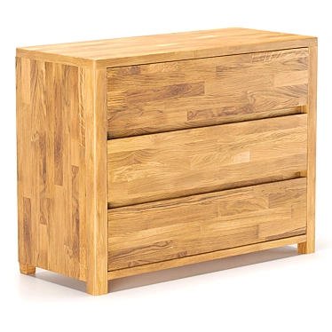 Loft-style Solid Oak Dresser: Lausanne 3D model image 1 