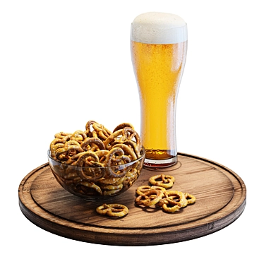 Craft Beer & Pretzel Set 3D model image 1 