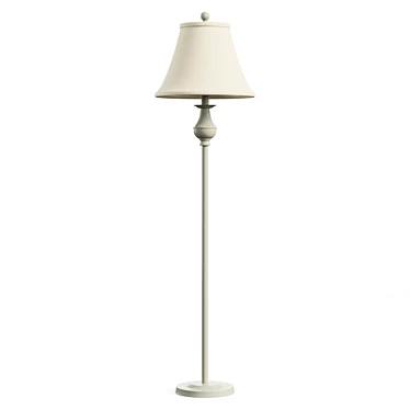 Leveille Turned Metal Floor Lamp 3D model image 1 