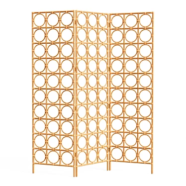 Vintage Rattan Room Divider 3D model image 1 