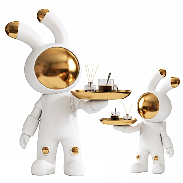 Handcrafted Rabbit Decor Sculpture 3D model image 1 