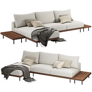 Modern Zita Corner Sofa Set 3D model image 1 