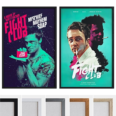 Title: Modern Frame Set with Fight Club Posters 3D model image 1 