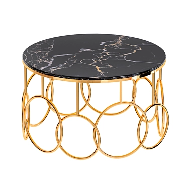 Elegant Nordic Black Marble Coffee Table 3D model image 1 