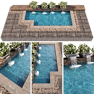 Stunning Pool Design with Caustics 3D model image 1 