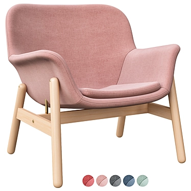 Modern Vedbo Chair - Light Brown-Pink 3D model image 1 