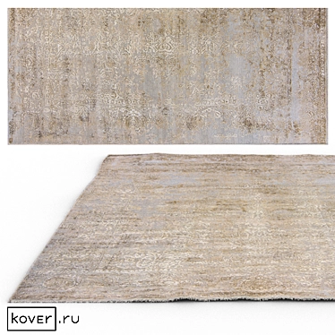 BURANO Modern Classic Floral Wool Silk Carpet 3D model image 1 