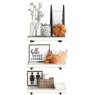 Elegant Bath Decor Set 3D model image 1 