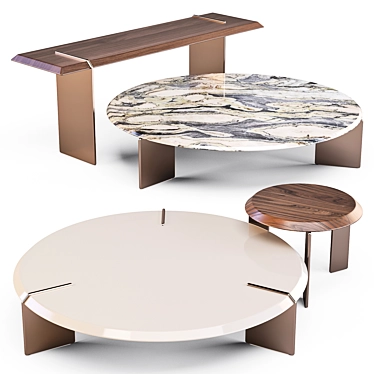 Minotti: Keel - Coffee and Side Tables Set 01