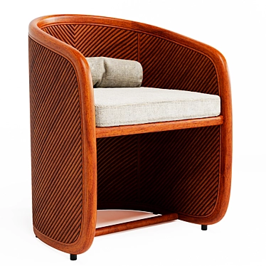 Beldock Designed Rattan Dining Chair 3D model image 1 