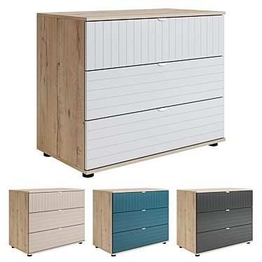 Mont Blanc-3 Chest of Drawers: Elegant Storage Solution 3D model image 1 