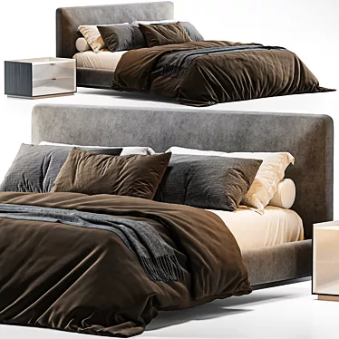 Contemporary King Bed by Minotti - Andersen 3D model image 1 