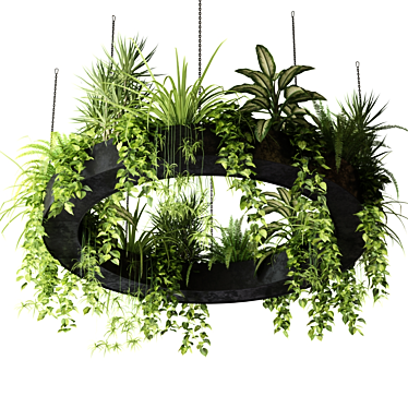 Greenery on the Go: Hanging Ring Planter 3D model image 1 