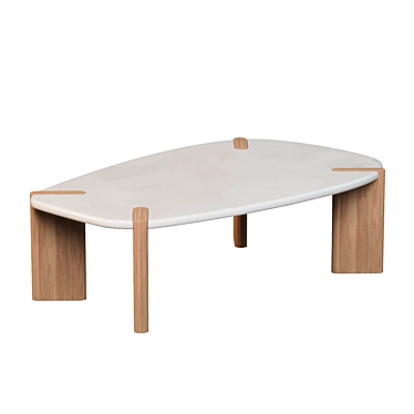 Organic Shape Coffee Table, Elegant Design 3D model image 1 