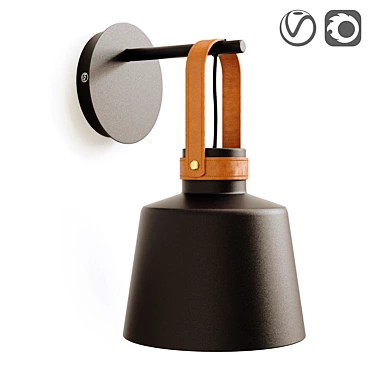 Sleek Metal Wall Lamp: Oda 3D model image 1 
