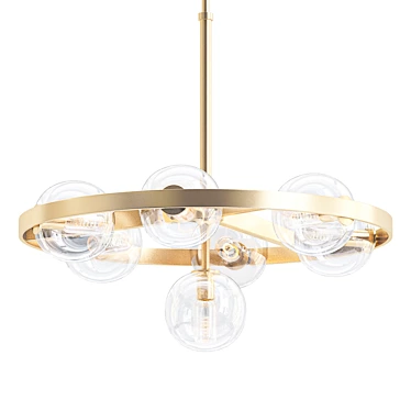 Courcelette Chrome Chandelier: Elegant Seven-Light Fixture 3D model image 1 