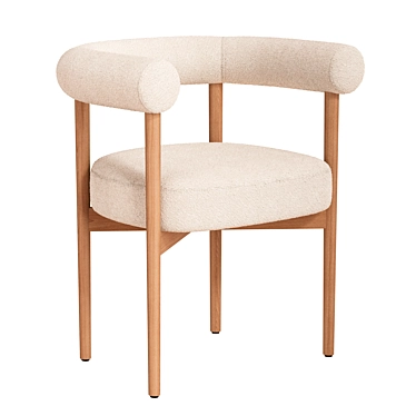 Modern Boucle Dining Chair by Leanne Ford 3D model image 1 