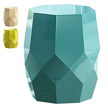 Teal Octagon Matrix Garden Stool 3D model image 1 