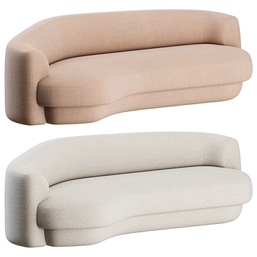 Yumi Curved Sofa: Elegant and Contemporary 3D model image 1 