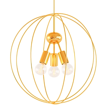 Golden Loft Circle Pendant Light 3D model image 1 