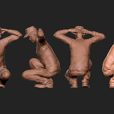 Low-poly Prisoner Model - ZBrush 3D Formats 3D model image 1 