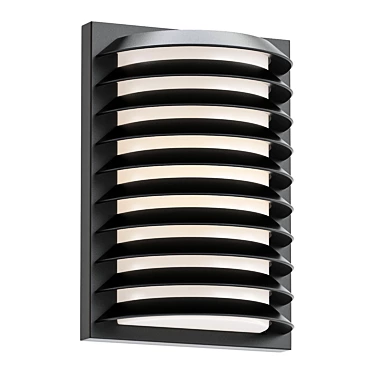 Sleek Black Grid Outdoor Wall Light 3D model image 1 