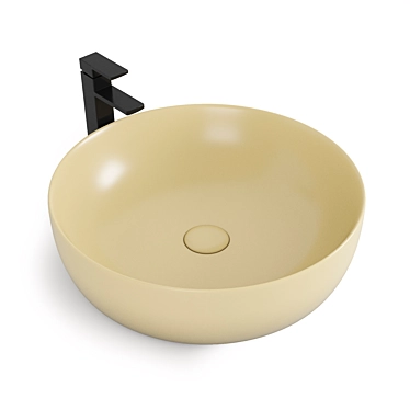 BelBagno Ceramic Countertop Washbasin, Matt Beige 3D model image 1 