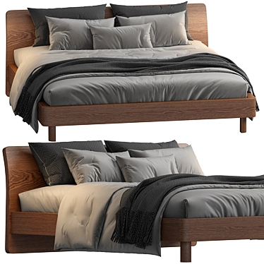 Stylish Jesse_Dwayne Double Bed 3D model image 1 