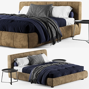 Bend Bed: Sleek and Comfortable 3D model image 1 