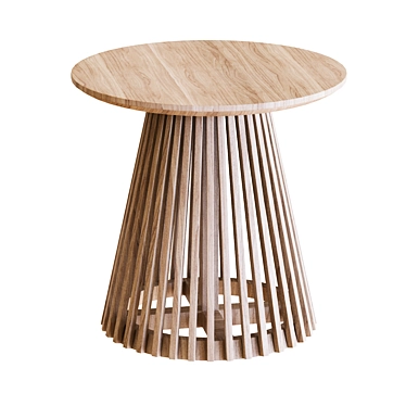Modern Round Wood Jeanette Side Table 3D model image 1 