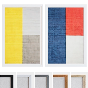 Modern Colorful Picture Frame Set 3D model image 1 
