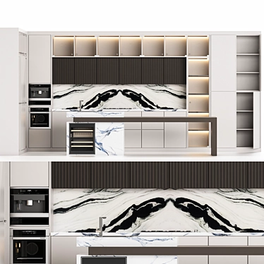 Modern Kitchen Design: 2015, Millimeter Units 3D model image 1 