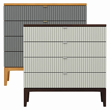 Chess No. 2: Small Black Chest of Drawers 3D model image 1 