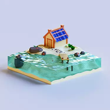 Seaside Cottage Diorama 3D model image 1 