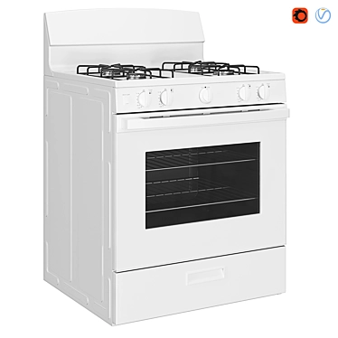 GE 4-Burner Gas Range - Freestanding 3D model image 1 