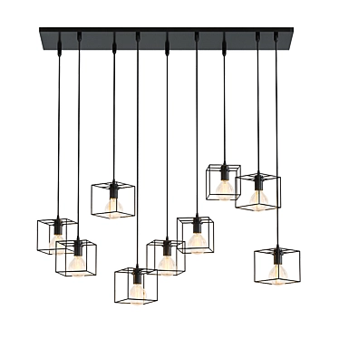 Sleek Rectangle Pendant Light 3D model image 1 