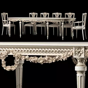 Daphne Table & Chair Set 3D model image 1 