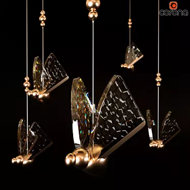Elegant Butterfly LED Pendant 3D model image 1 